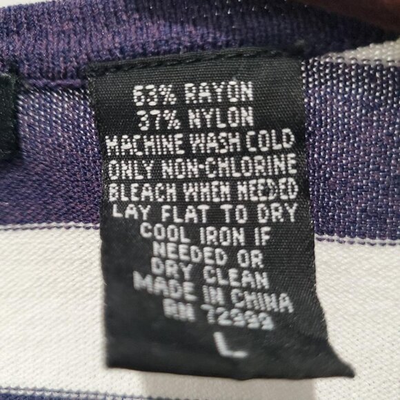 Evelyn & Arthur New Navy & White Wide Striped Stretch Knit Top   Large - Picture 9 of 9